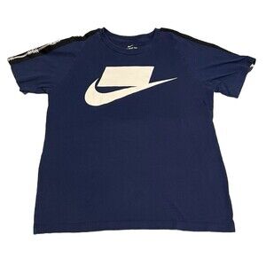 Nike Sports Tennis Blue Logo Cotton Tee T Shirt Large Serena Williams NSW